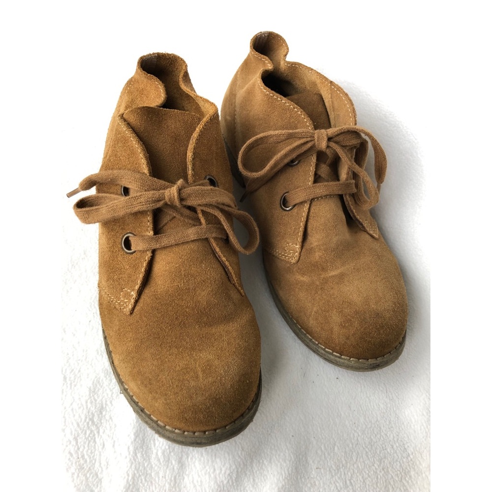 Blowfish Tan Suede Ankle Lace Up Boots